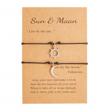 WowMan Jewelry WM1034 Moon and Sun Black