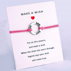 WowMan Jewelry WM1043 Silver Hope Love Faith Charm Pink