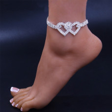 WowMan Jewelry WM1052 Heart Shape Anklet